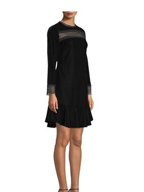 Shoshanna Pembroke Black Velvet Dress Size 12
